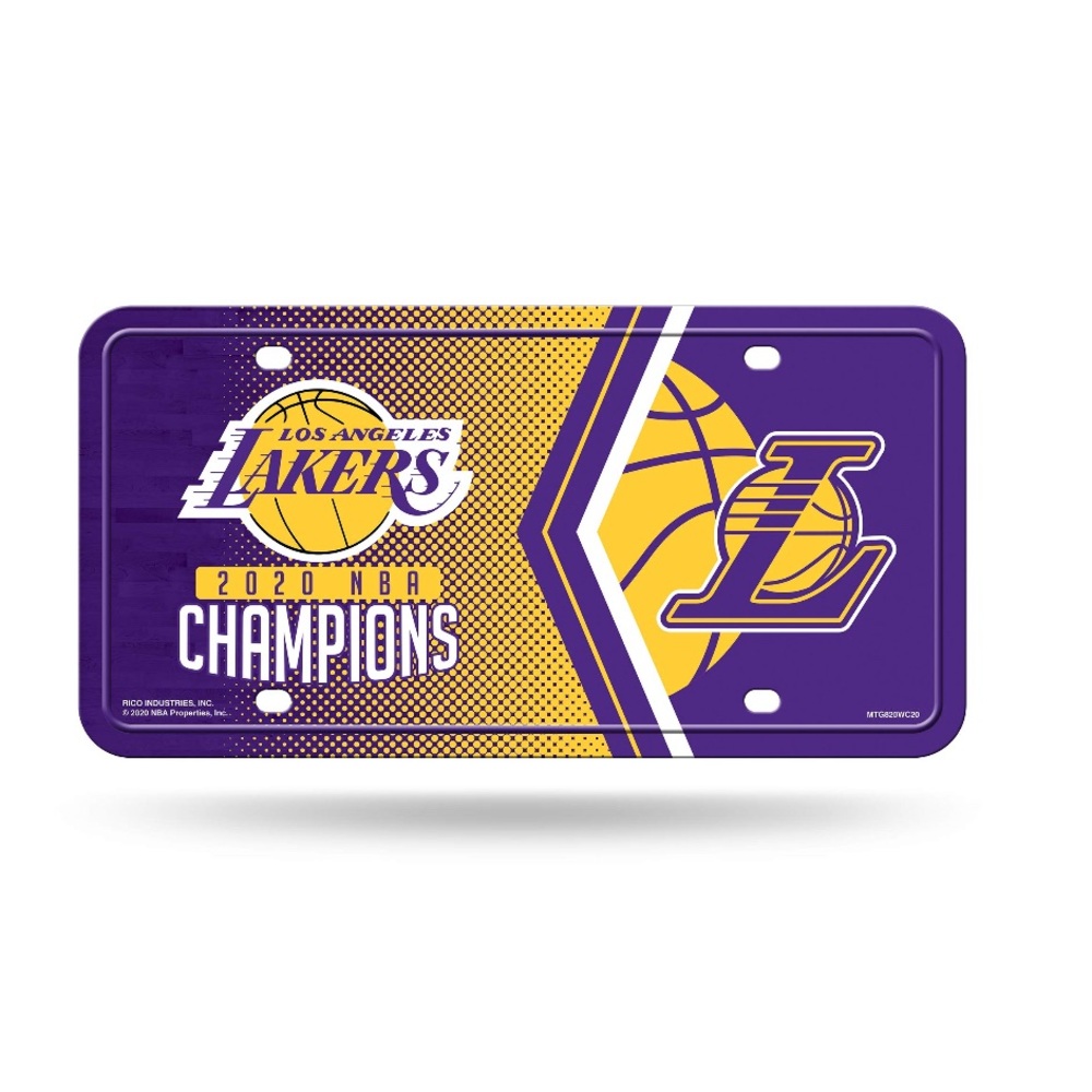 Lakers 2020 NBA Champs Metal Auto Tag